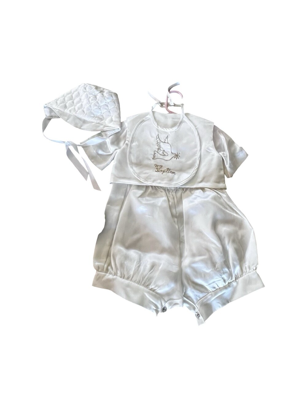 Vintage Phylis Babywear Christening Set White Boys Hat Socks 2 Piece 6-9 Month